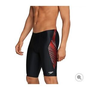 NWT Speedo Coded Riff Jammer swim shorts - 38 - black red - 38